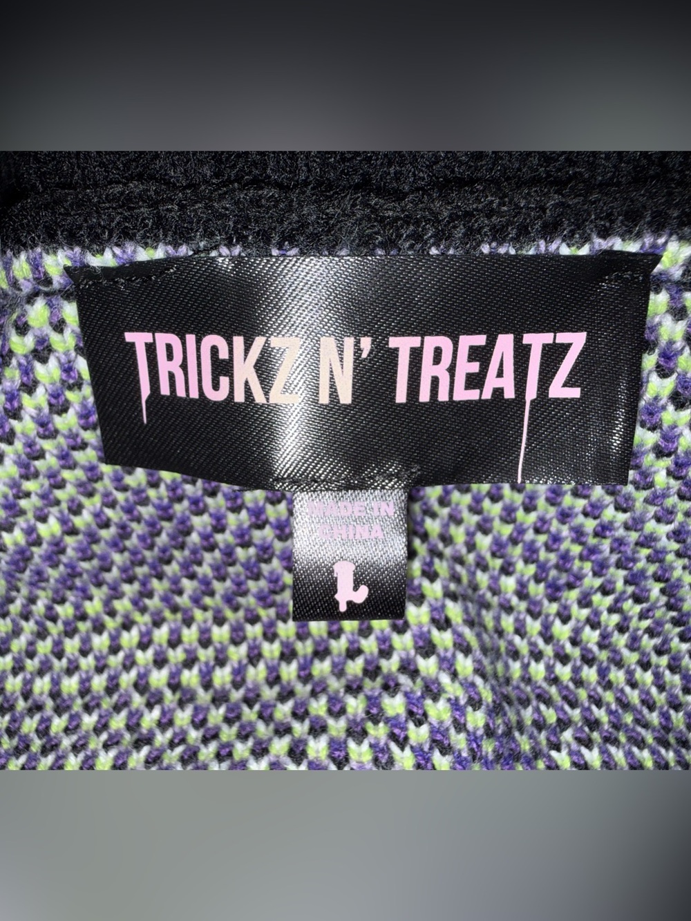 NWOT Women's Halloween Graphic Cardigan - Purple/Green/Black - Picture 5 of 8